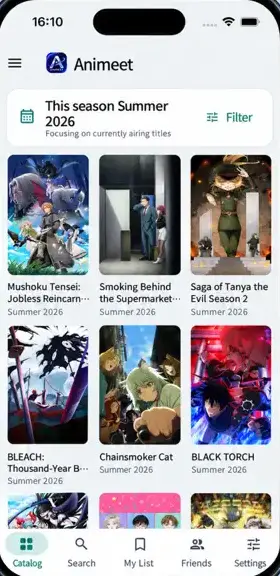 Animeet anime catalog in English